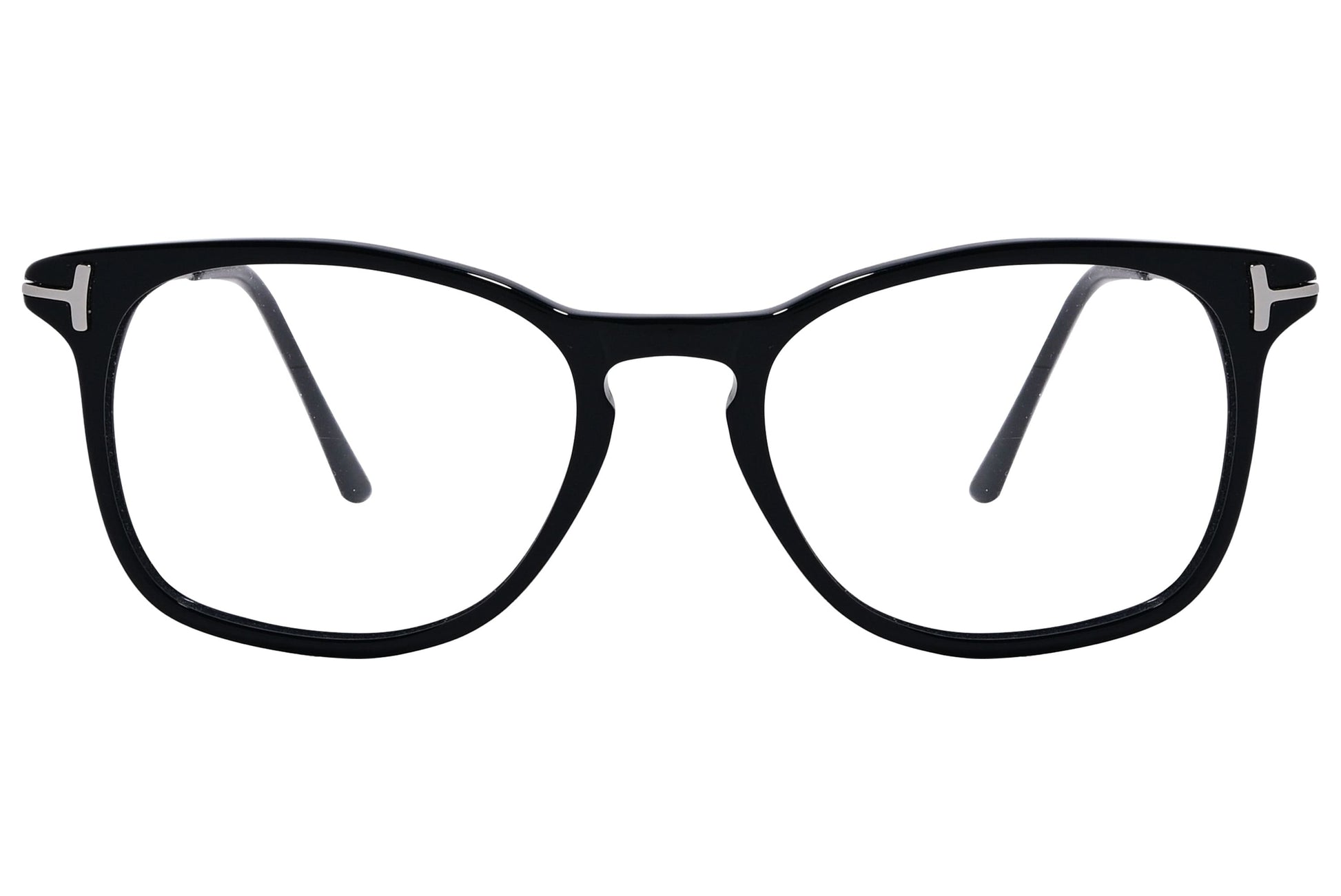 Cellini Rectangle Black Eyeglasses Frame Viewed From Front View.