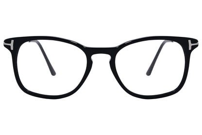 Cellini Rectangle Black Eyeglasses Frame Viewed From Front View.