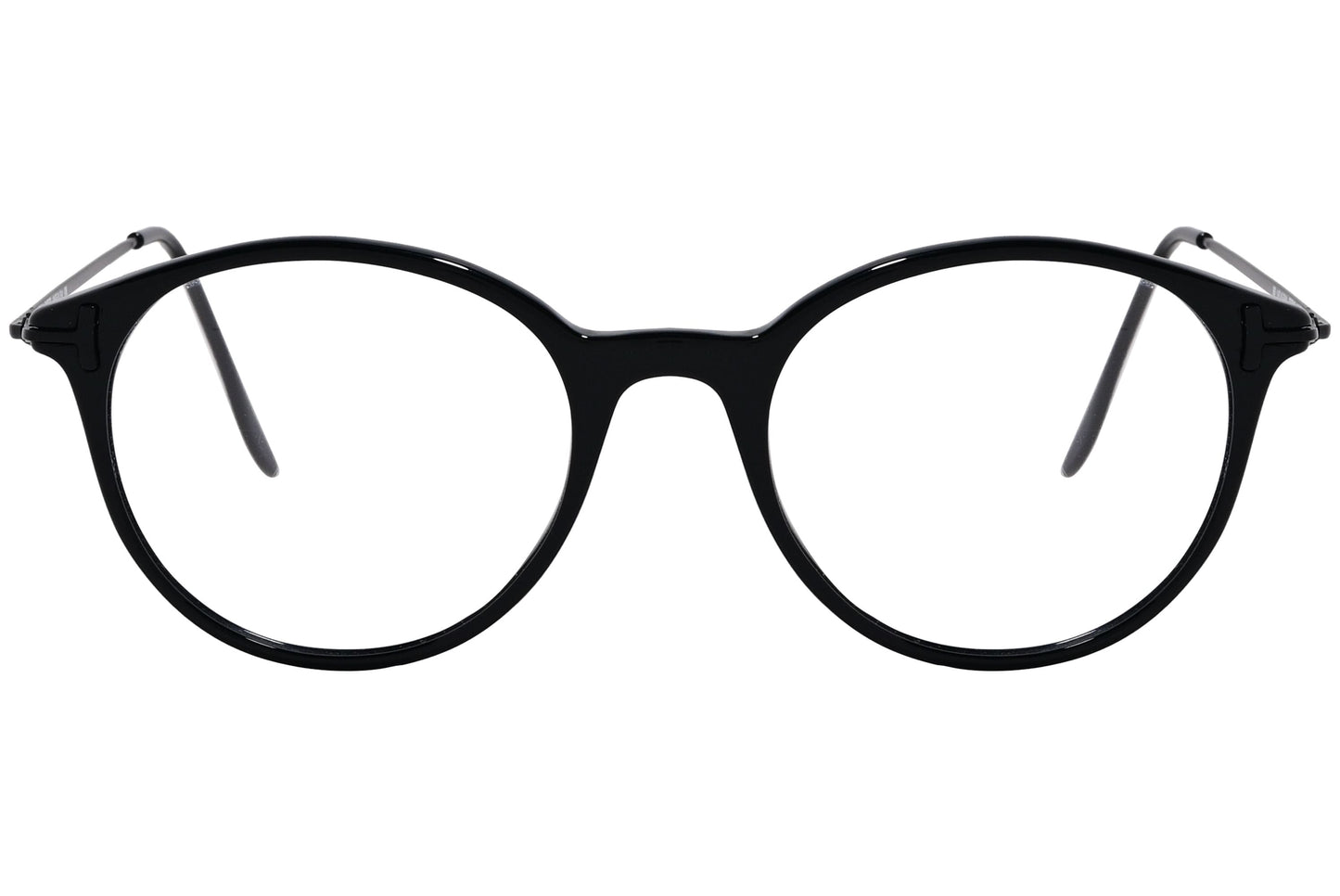 Cellini Round Black Eyeglasses Frame Viewed From Front View.