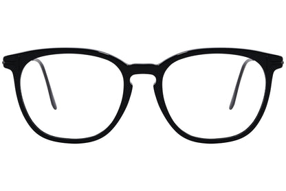 Cellini Square Black Eyeglasses Frame Viewed From Front View.