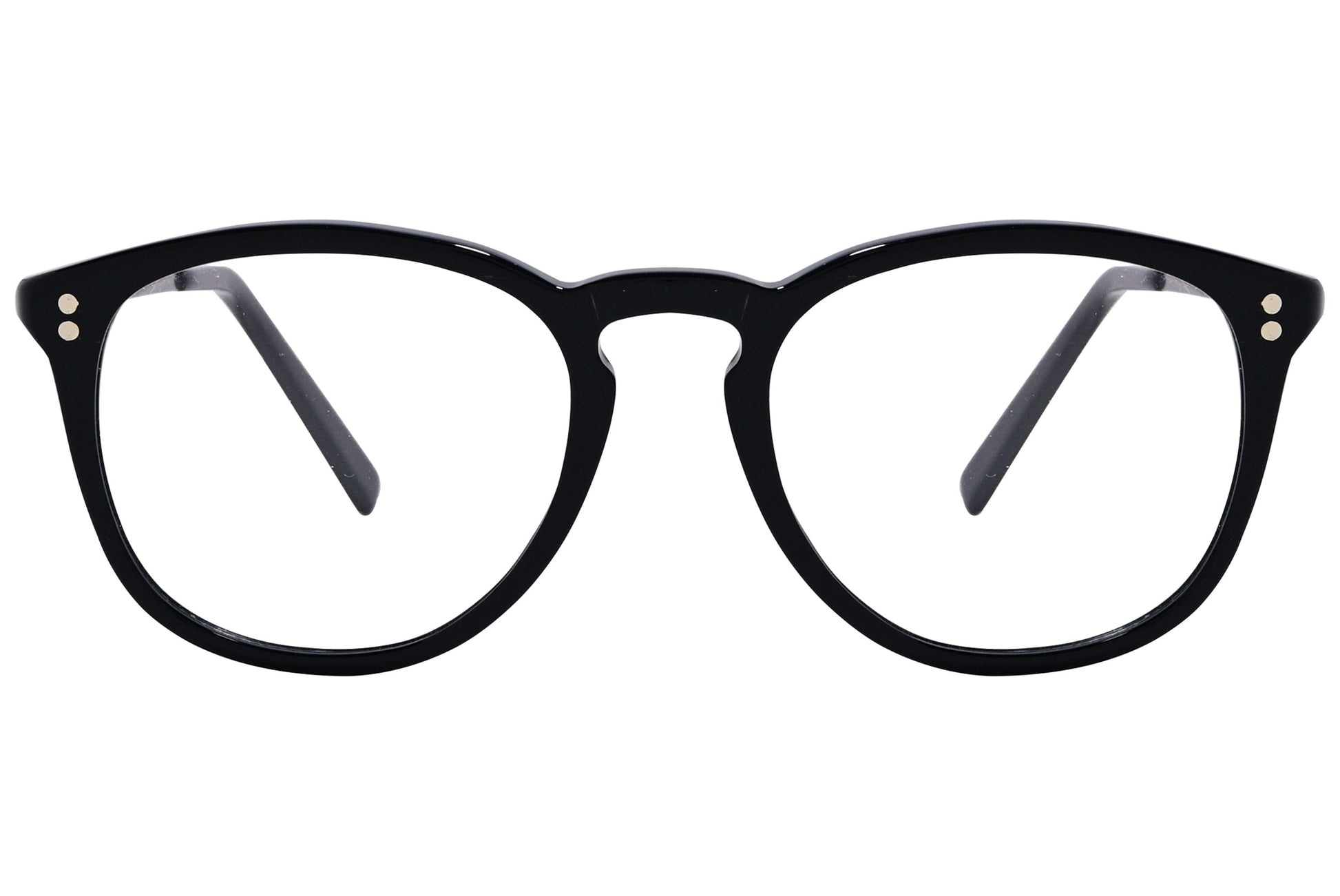 Cellini Round Black Eyeglasses Frame Viewed From Front View.