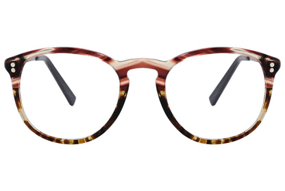 Cellini Round Black Eyeglasses Frame Viewed From Front View.