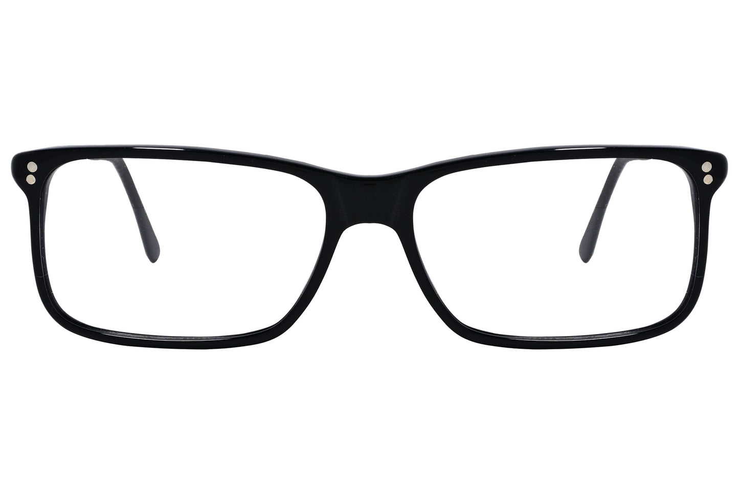 Cellini Rectangle Black Eyeglasses Frame Viewed From Front View.