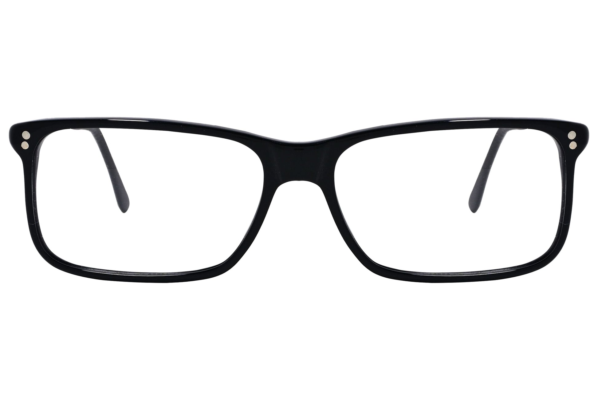 Cellini Rectangle Black Eyeglasses Frame Viewed From Front View.