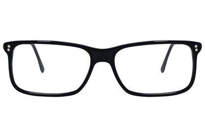 Cellini Rectangle Black Eyeglasses Frame Viewed From Front View.