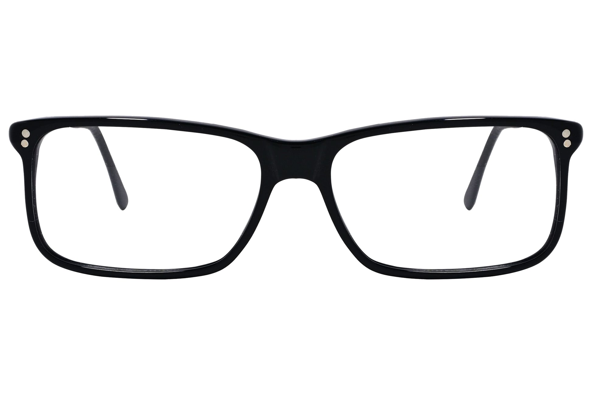 Cellini Rectangle Black Eyeglasses Frame Viewed From Front View.
