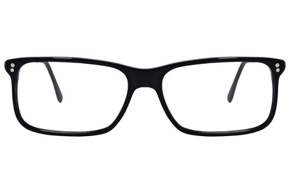 Cellini Rectangle Black Eyeglasses Frame Viewed From Front View.