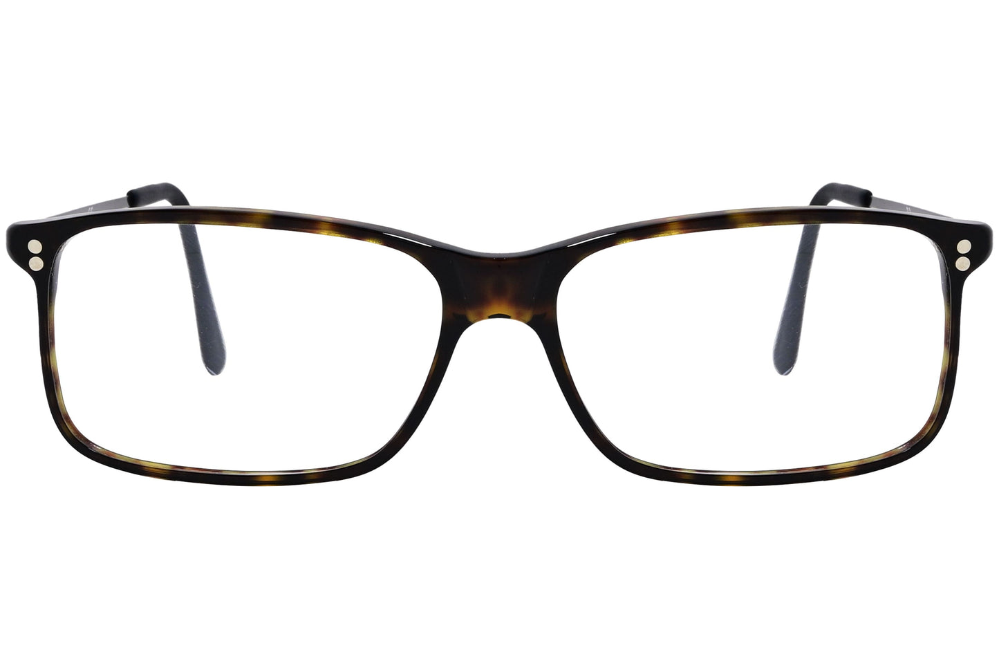 Cellini Rectangle Tortoise And Black Eyeglasses Frame Viewed From Front View.