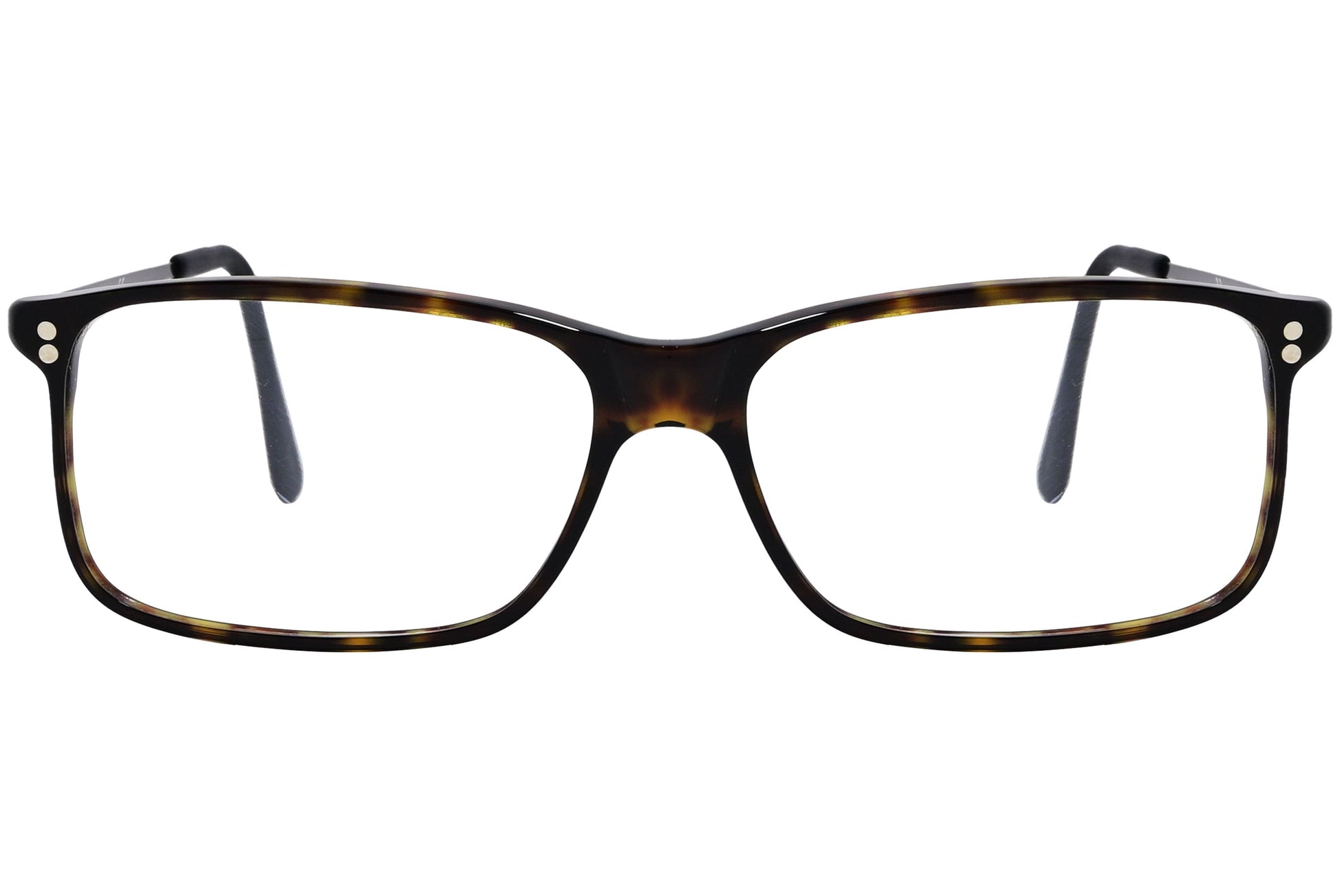 Cellini Rectangle Tortoise And Black Eyeglasses Frame Viewed From Front View.