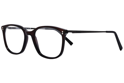 Cellini Wayfarer Maroon And Black Eyeglasses Frame Viewed From A 45-Degree Angle.