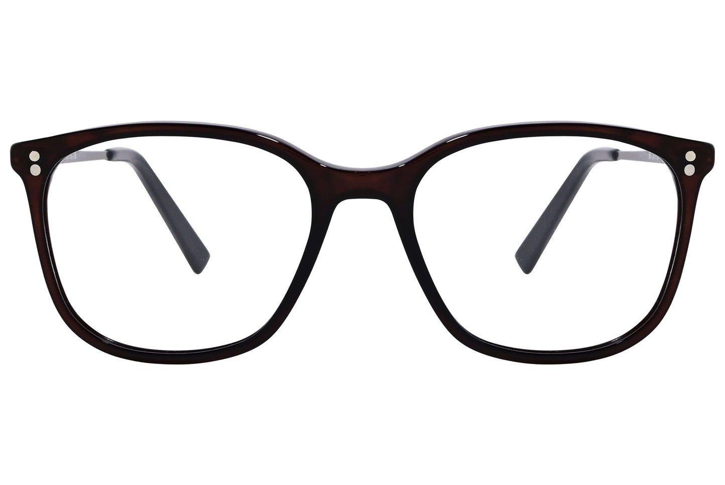 Cellini Wayfarer Maroon And Black Eyeglasses Frame Viewed From Front View.