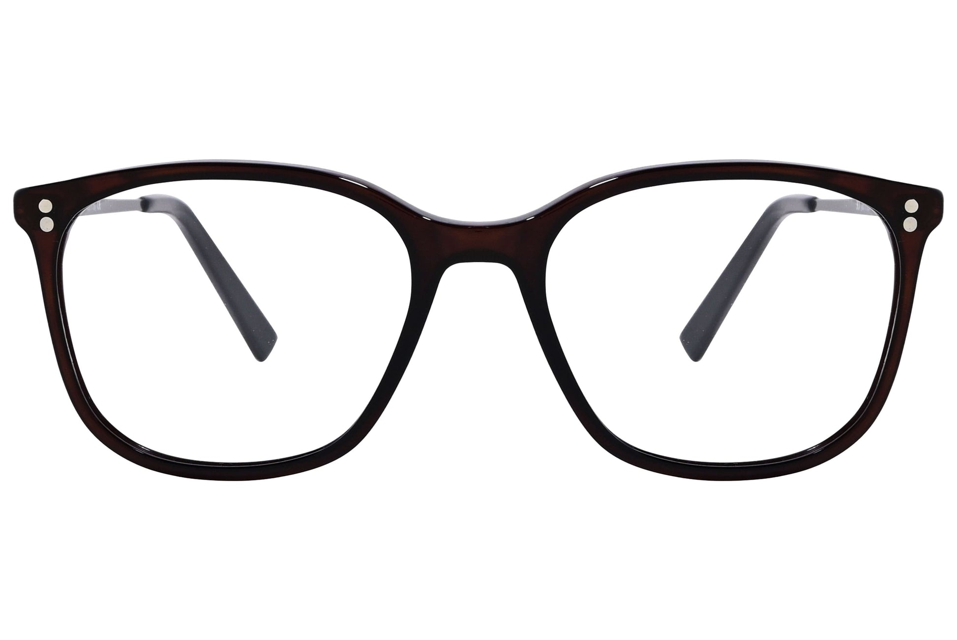 Cellini Wayfarer Maroon And Black Eyeglasses Frame Viewed From Front View.