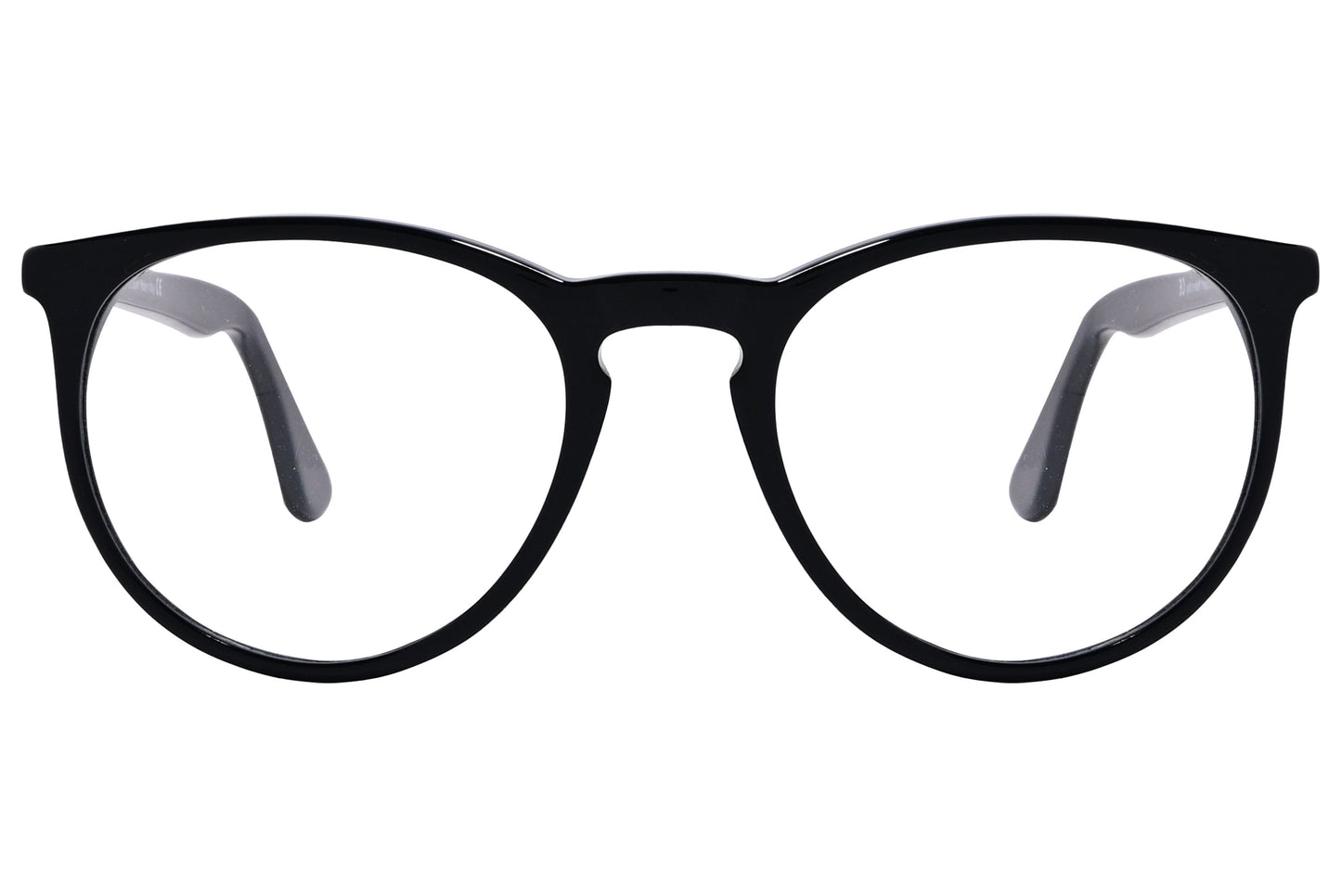 Cellini Round Black Eyeglasses Frame Viewed From Front View.