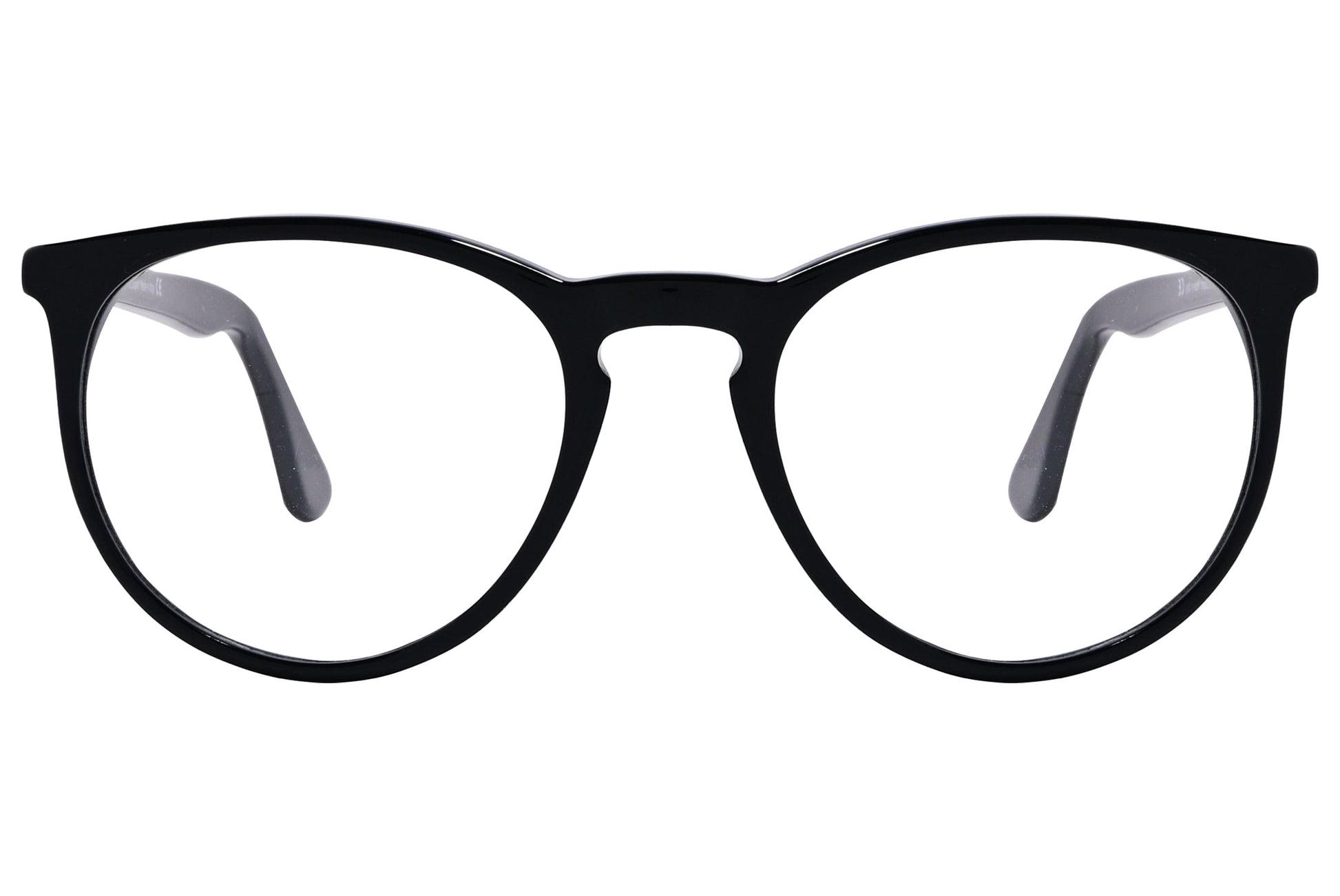 Cellini Round Black Eyeglasses Frame Viewed From Front View.