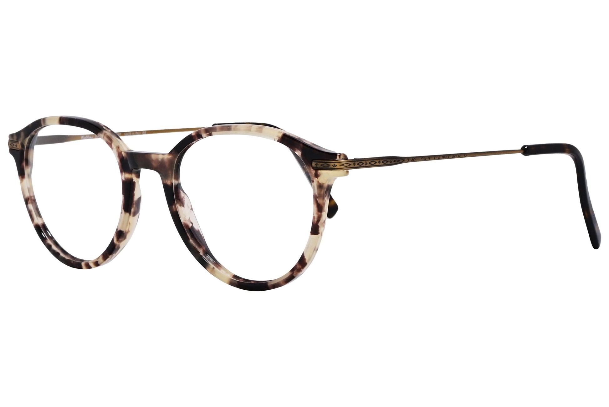 Cellini Round Tortoise Eyeglasses Frame Viewed From A 45-Degree Angle.