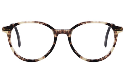 Cellini Round Tortoise Eyeglasses Frame Viewed From Front View.