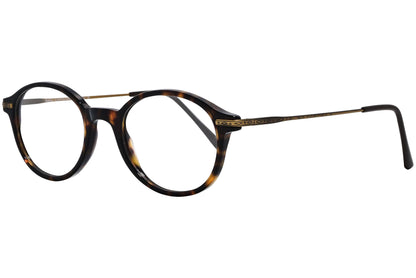 Cellini Oval Tortoise And Gold Eyeglasses Frame Viewed From A 45-Degree Angle.