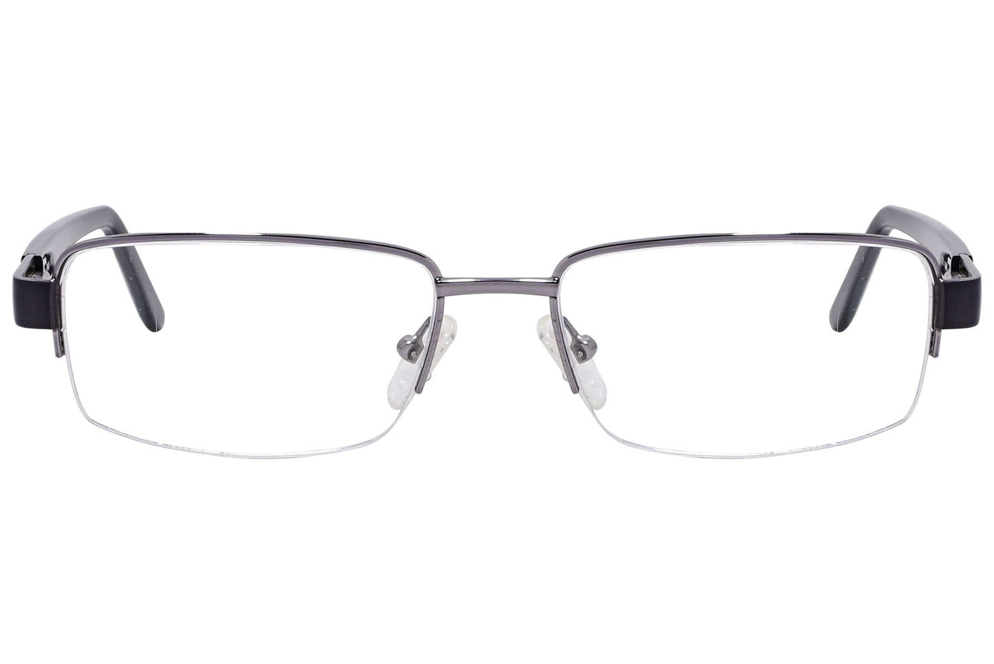 cellini rectangle black eyeglasses frame viewed from front angle.