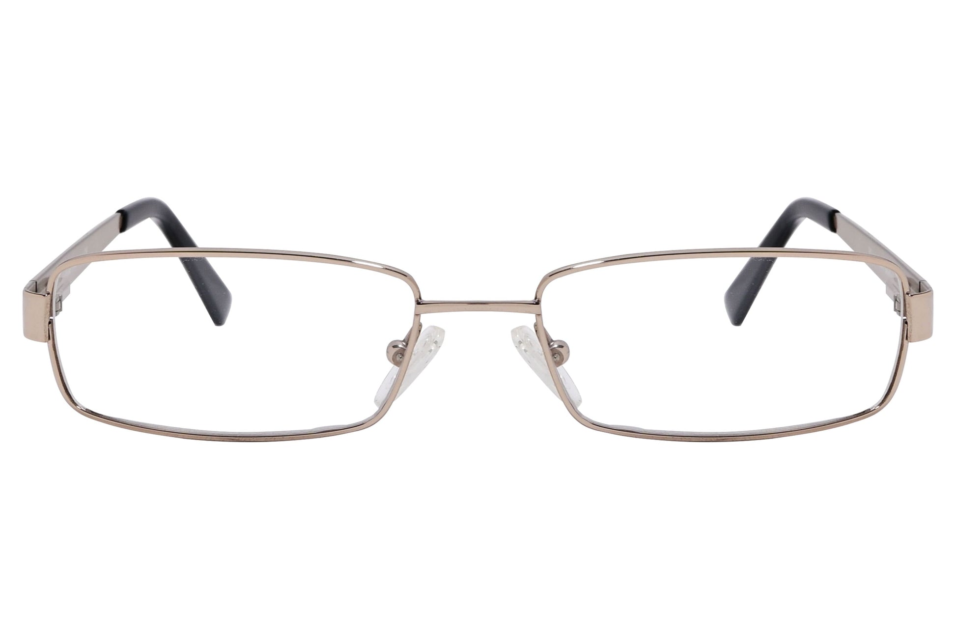 cellini rectangle black eyeglasses frame viewed from front angle.