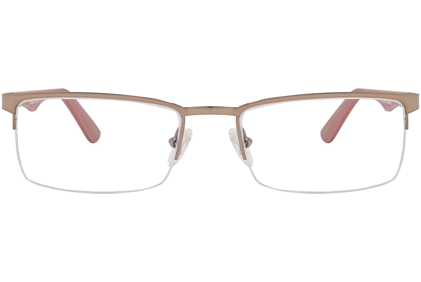 cellini rectangle brown eyeglasses frame viewed from front angle.