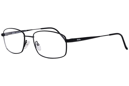 cellini rectangle black eyeglasses frame viewed from a 45-degree angle.