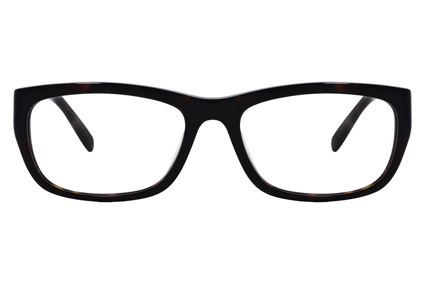 cellini rectangle black and tortoise eyeglasses frame viewed from front angle.