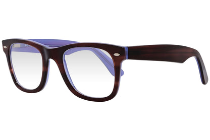 cellini wayfarer brown eyeglasses frame viewed from a 45-degree angle.