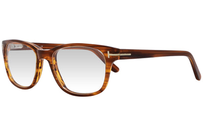 cellini wayfarer brown eyeglasses frame viewed from a 45-degree angle.