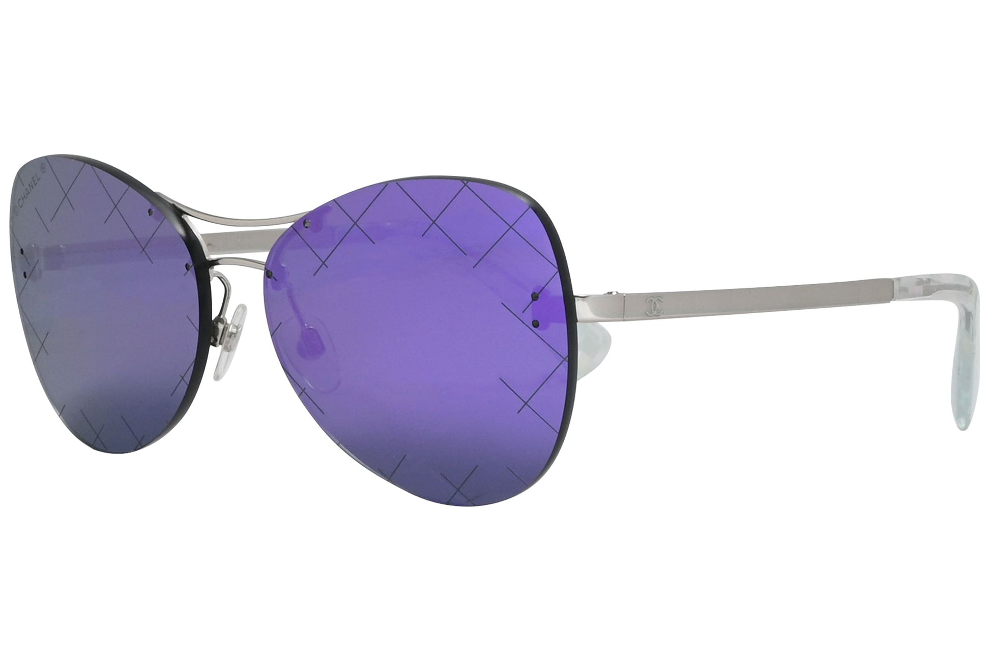 Chanel Butterfly Purple and Gray Sunglasses Model: 4218-124-4V Side View