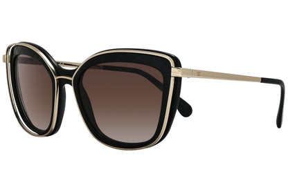 Chanel Butterfly Gold and Black Sunglasses Model: 4238-622-S5 Side View