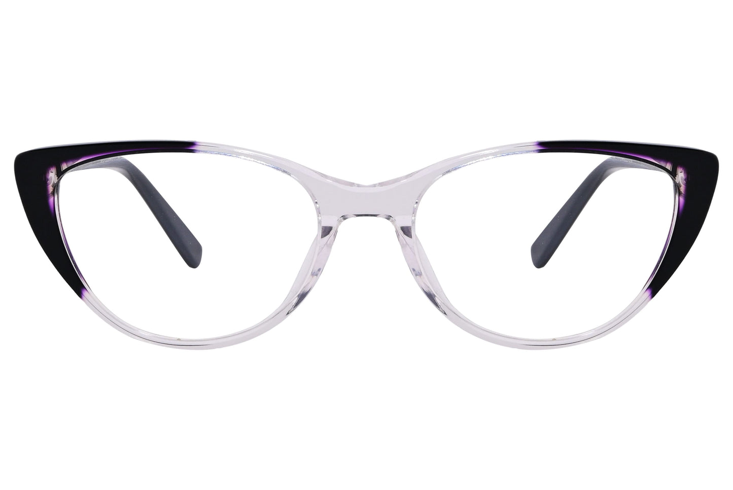 Chansee Cat-Eye Multicolored Eyeglasses Frame Viewed From Front Angle.