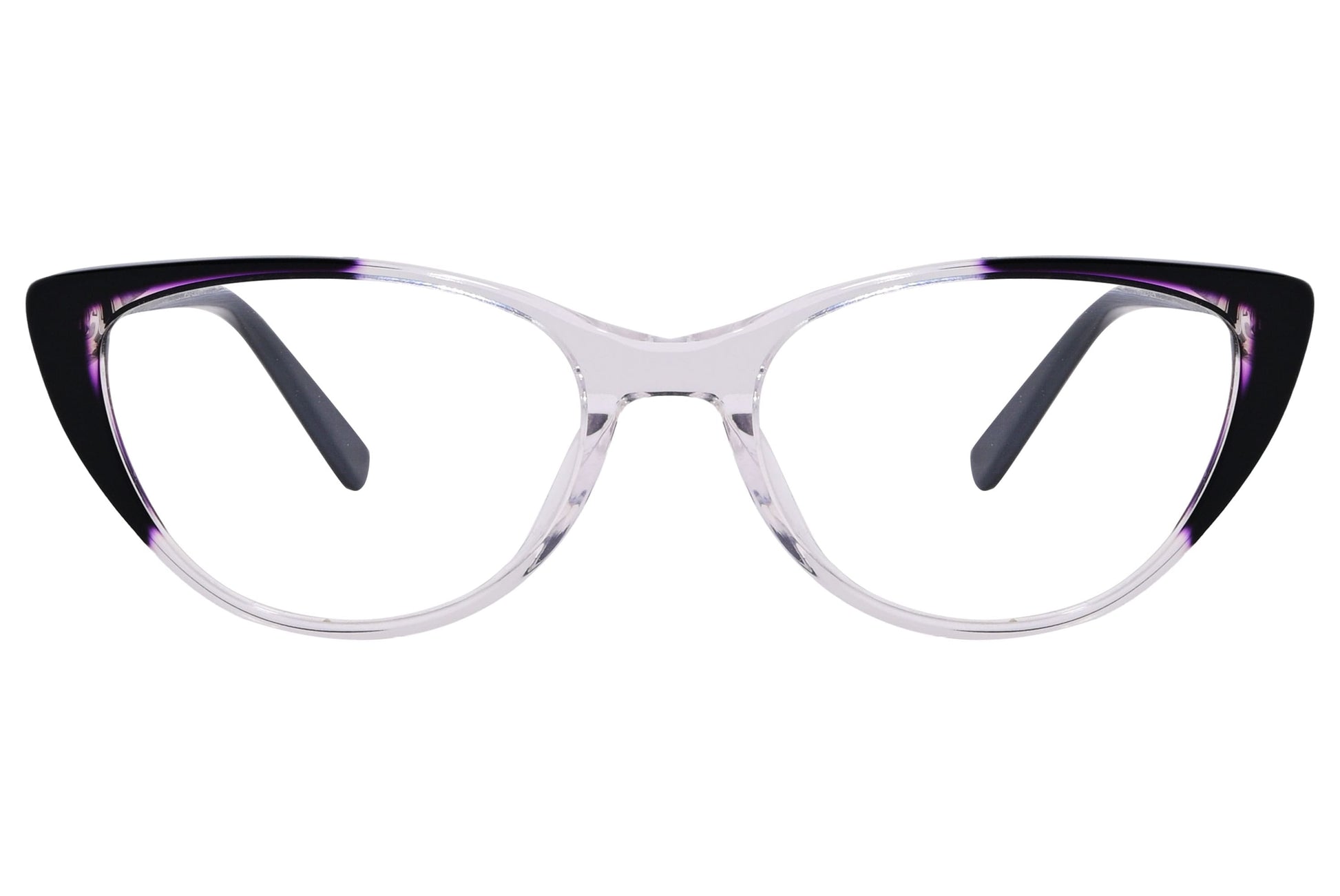 Chansee Cat-Eye Multicolored Eyeglasses Frame Viewed From Front Angle.