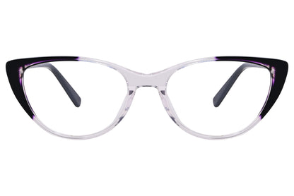 Chansee Cat-Eye Multicolored Eyeglasses Frame Viewed From Front Angle.