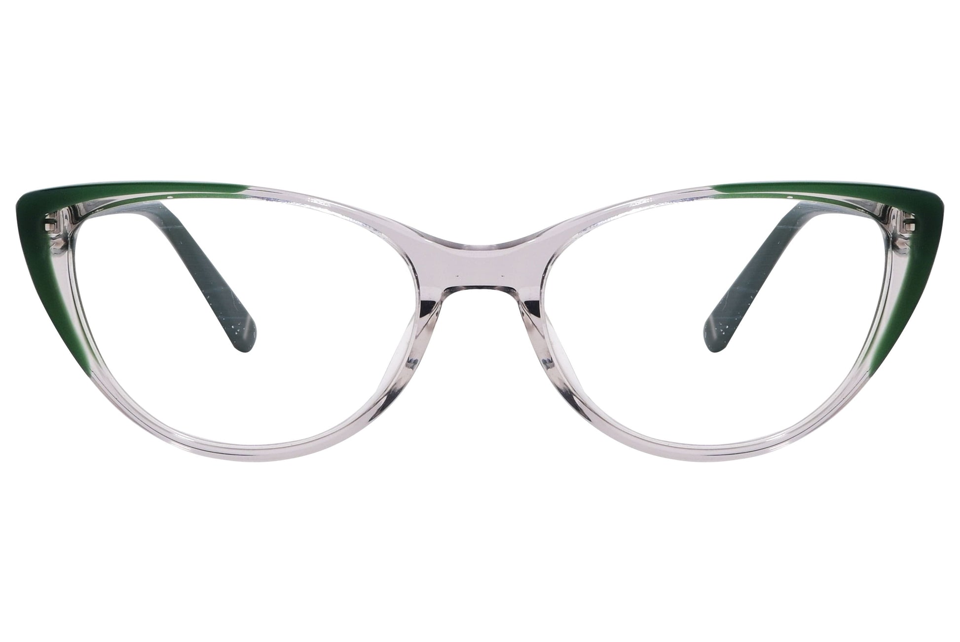 Chansee Cat-Eye Multicolored Eyeglasses Frame Viewed From Front Angle.