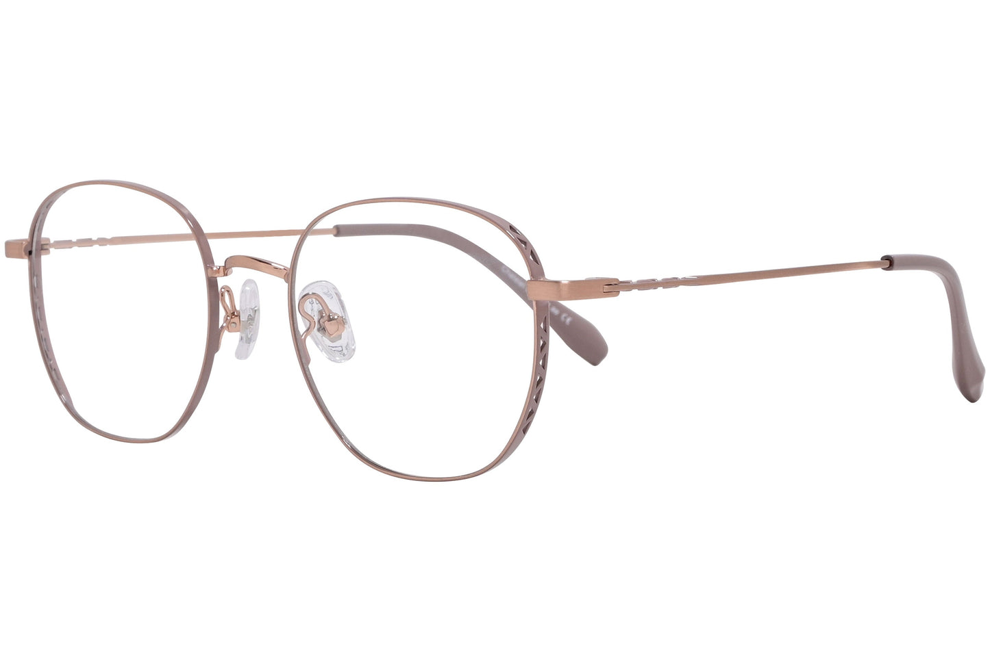 chatelet round brown eyeglasses frame viewed from a 45-degree angle.