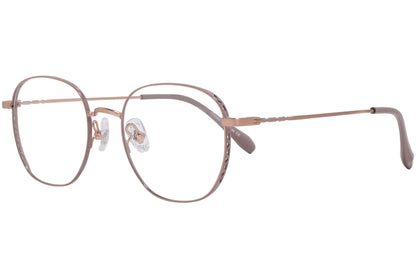 chatelet round brown eyeglasses frame viewed from a 45-degree angle.