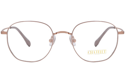 chatelet round brown eyeglasses frame viewed from Front angle.