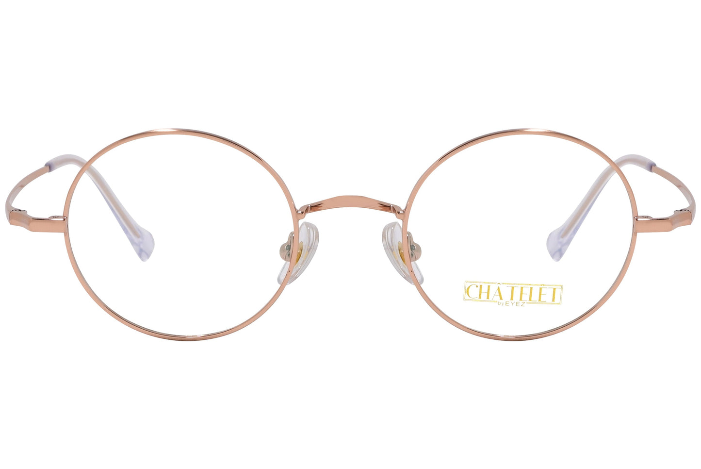 chatelet round gold eyeglasses frame viewed from Front angle.