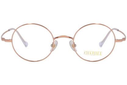 chatelet round gold eyeglasses frame viewed from Front angle.