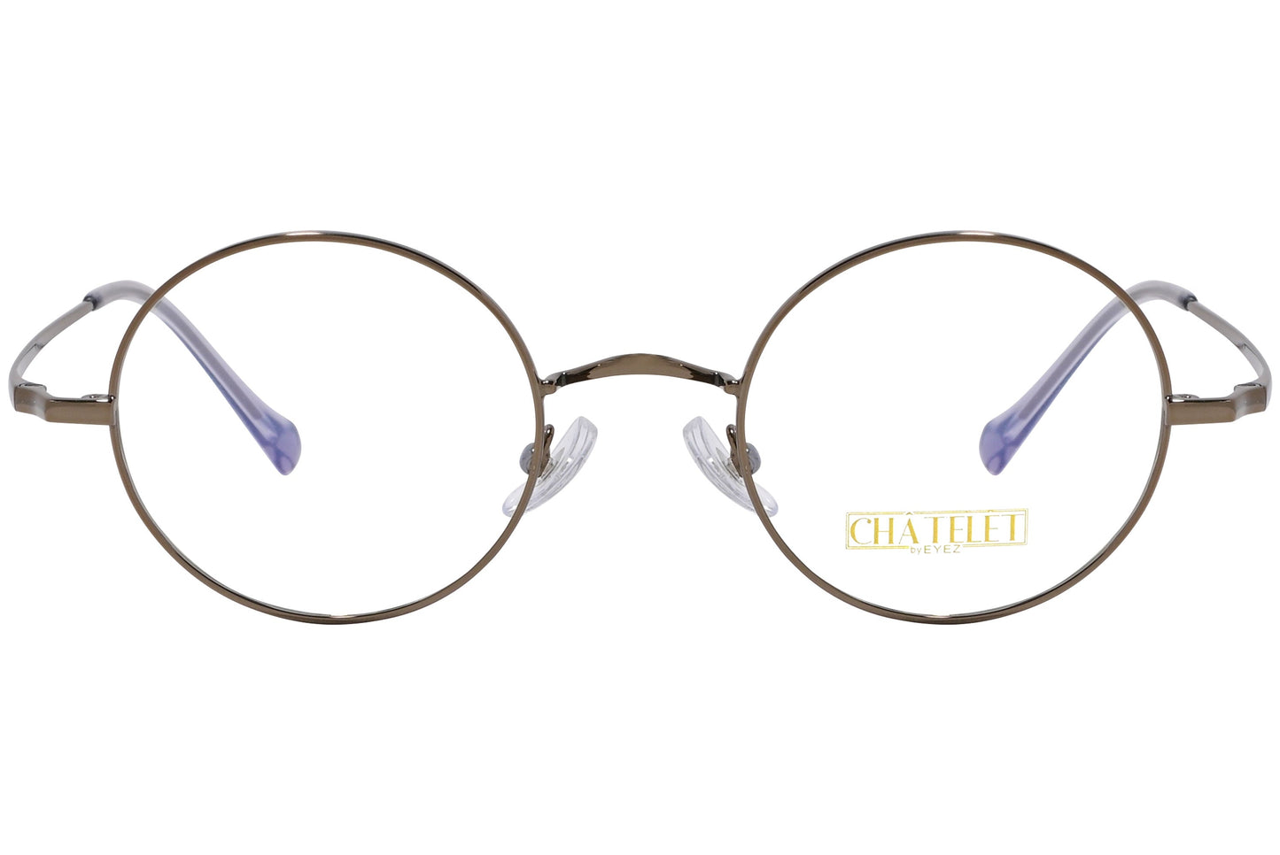 chatelet round bronze eyeglasses frame viewed from Front angle.