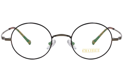 chatelet round tortoise eyeglasses frame viewed from Front angle.