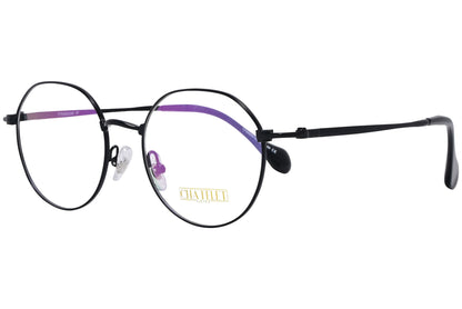 chatelet round black eyeglasses frame viewed from a 45-degree angle.