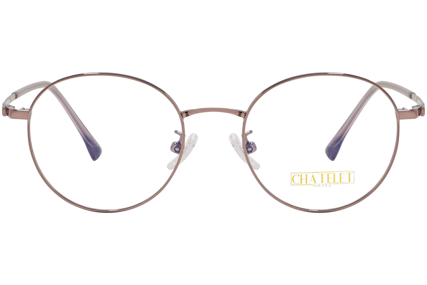 chatelet round bronze eyeglasses frame viewed from Front angle.