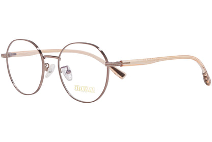 chatelet round bronze eyeglasses frame viewed from a 45-degree angle.