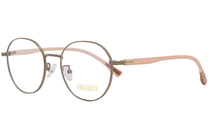 chatelet round khaki eyeglasses frame viewed from a 45-degree angle.