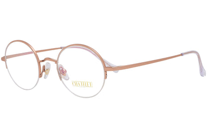 chatelet round gold eyeglasses frame viewed from a 45-degree angle.