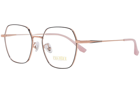 chatelet hexagonal pink eyeglasses frame viewed from a 45-degree angle.