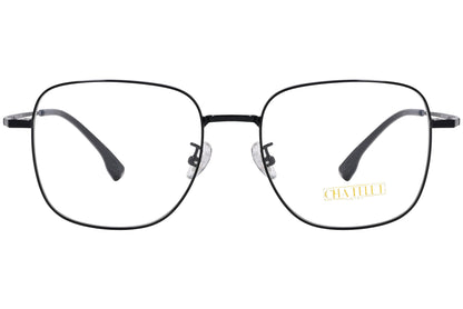 chatelet hexagonal black eyeglasses frame viewed from Front angle.