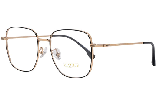 chatelet hexagonal gold eyeglasses frame viewed from a 45-degree angle.