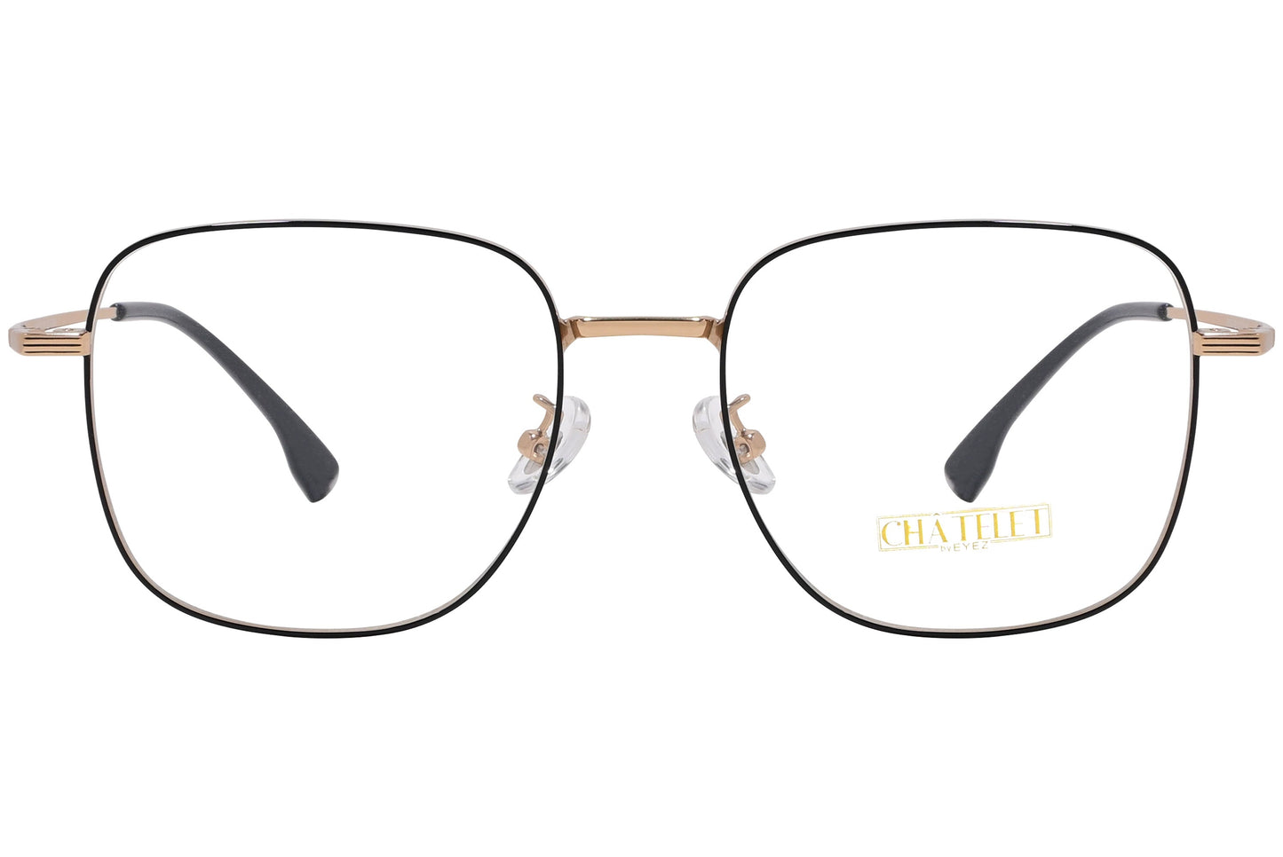 chatelet hexagonal gold eyeglasses frame viewed from Front angle.